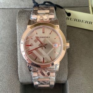 Burberry Women Luxury Rose Gold Check Watch BU9145